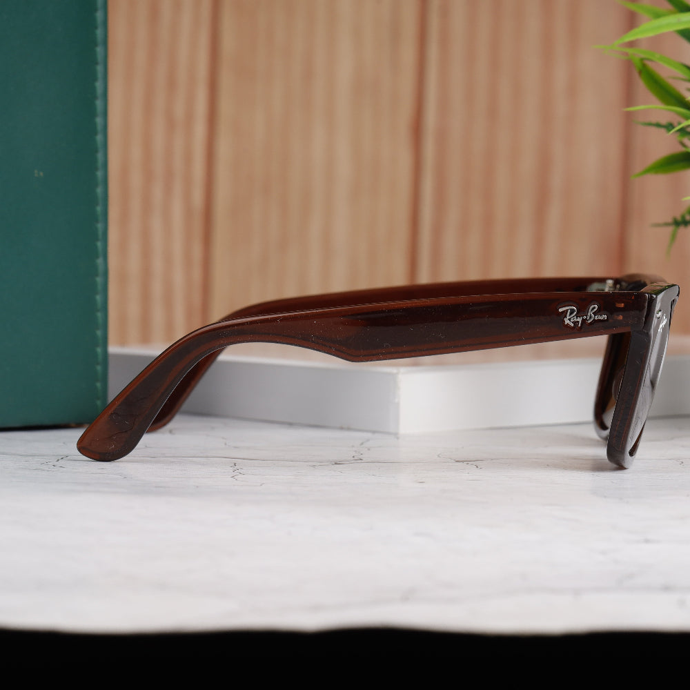Classic Square 214O Brown-Brown Sunglass (Shining) with glossy brown frame and UV 400 protection from JUO INDIA.